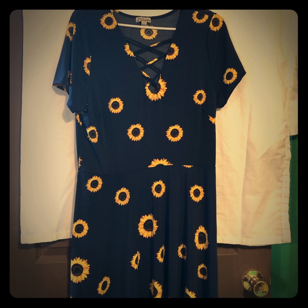 Navy Sunflower Dress
